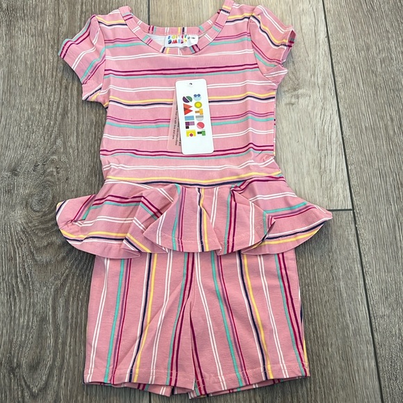 Dot Dot Smile Other - Striped Romper
